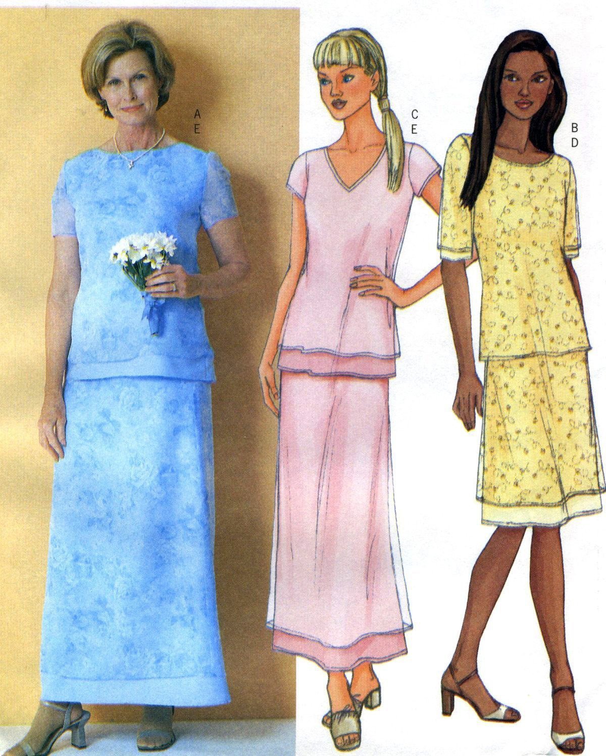 Misses Evening Top & A Line Skirt Sewing Pattern Butterick 3021  (14-16-18)