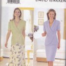 Butterick 5998 Suit Shawl Collar Top A-Line Straight Skirts by David Warren - Sizes 14-16-18