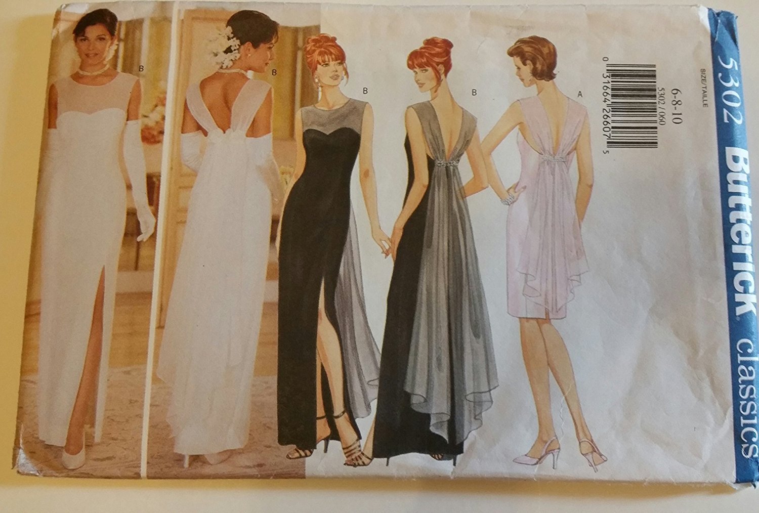 butterick 5302 evening dress size 6,8,10