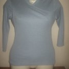 MICHAEL STARS BLUE SHINE HIGH NECK CROSSOVER TOP  O/S