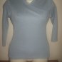 MICHAEL STARS BLUE SHINE HIGH NECK CROSSOVER TOP  O/S
