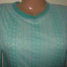 FREE PEOPLE SHEER SEXY AQUA PATTERN L/S TOP SZ S GR8