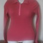MICHAEL STARS PINK STRETCH POLO SNAP FRONT TOP O/S SEXY