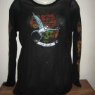 TORRID GOTH BLACK SHEER SKULL TATOO TUNIC TOP SZ 2 GR8