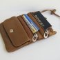 2x TWO PASSPORT Leather ID Holder Neck Pouch TRAVEL TAN