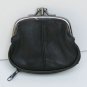 Black Leather Dual Pockets COIN Holder Wallet Purse Sm