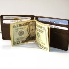 REAL LEATHER MONEY CLIP Credit ID Wallet Holder FREE SH