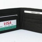 Black Leather Credit ID Money Bi-FOLD Men Wallet