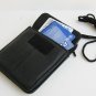 TWO 2x Leather ID CARD Holder Neck Pouch Wallet Travel