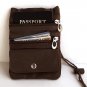 TWO PASSPORT LeatherID Neck Pouch TRAVEL Wallet FREE SH