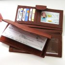 Black Leather Credit Card Checkbook Organizer  Wallet