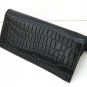 Genuin LEATHER Bk CROC Zipper Coin Money Wallet FREE SH