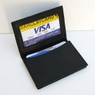 Black LEATHER ID Credit Cards Thin Small Wallet # 211