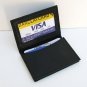 BLACK LEATHER Window ID Credit Card Thin WALLET A25