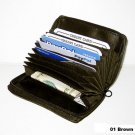 Brw 1 Zip Business card Credit ID LEATHER Wallet Holder
