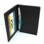 BLACK LEATHER Window ID Credit Cards Thin Wallet.