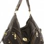 Brown Washed Inspired Designer Buckle Shoulder Handbag