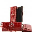 Red Croc Inspired Designer Checkbook Wallet Purse
