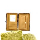 Green Croc Inspired Designer Thin Clutch Case Wallet