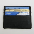 2X BLACK LEATHER THIN Credit Card ID Wallet Holder