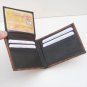 BLACK LEATHER ALLIGATOR CROC PRINT MENS BIFOLD WALLET