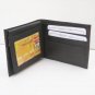 BLACK LEATHER ALLIGATOR CROC PRINT MENS BIFOLD WALLET