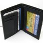 BLACK LEATHER Window ID Credit Cards Compact Wallet 716