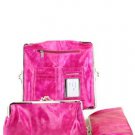 Pink Croc Print KissLock  Designer Fold Clutch Wallet