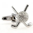 Golf Sports  Silver New Novelty Fashion Gift Cuff Wedding Men's Cufflinks