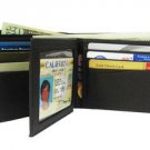 BLACK LEATHER PREMIUM MENS BIFOLD WALLET 3 Layer Sylte R807