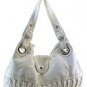 White Designer Washed Inspired Large Celebrity Faux Leather Handbag Purse