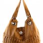 Tan Designer Washed Inspired Large Celebrity Faux Leather Handbag Purse