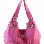Pink Designer Washed Inspired Large Celebrity Faux Leather Handbag Purse