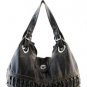 Black Designer Washed Inspired Large Celebrity Faux Leather Handbag Purse