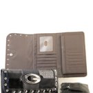 Black Patchwork Inspired Designer Rhinestone Buckle Lady's Wallet New