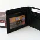 BLACK LEATHER PREMIUM MENS BIFOLD WALLET Great Gift!