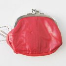 Red Leather Dual Compartments Frame coin purse holder 92813