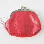 Red Leather Dual Compartments Frame coin purse holder 92813