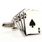 Poker Ace t Silver New Novelty Fashion Gift Cuff Wedding Men's Cufflinks
