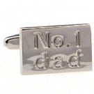 Best # 1 Dad Father Silver New Novelty Fashion Gift Cuff Wedding Men's Cufflinks