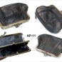 BLACK Leather Two Frame Coin Purse Holder L