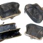 BLACK Leather Two Frame Coin Purse Holder L