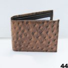 TAN OSTRICH PRINT COWHIDE LEATHER BIFOLD MEN'S WALLET.