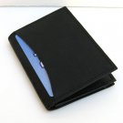 BLACK LEATHER Window ID Credit Cards Thin Wallet Zipper Compartment #211