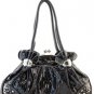 Black Designer Croc Print Inspired Kisslock Western Handbag Purse