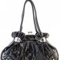 Blue Designer Croc Print Inspired Kisslock Western Handbag Purse