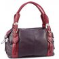 Purple designer inspired dual front pocket shoulder Doctor bag Celebrity Handbag
