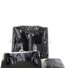 Black Croc Print KissLock Candy Shinny Designer Fold Clutch Evening Wallet