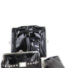 Black Rhinestone Kiss lock Designer Fold Clutch Evening Wallet New