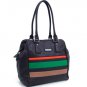 Black designer inspired Multicolor Striped Celebrity Tall Shoulder Bag Purse